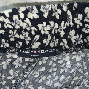 Brandy Melville Black and White Floral Joggers